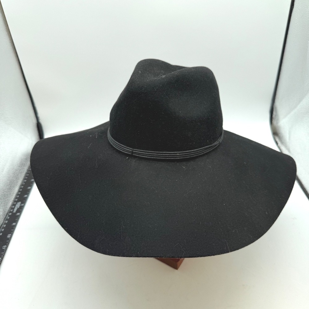 American Eagle Outfitters Black 100% Wool Wide Brim Fedora Hat One Size